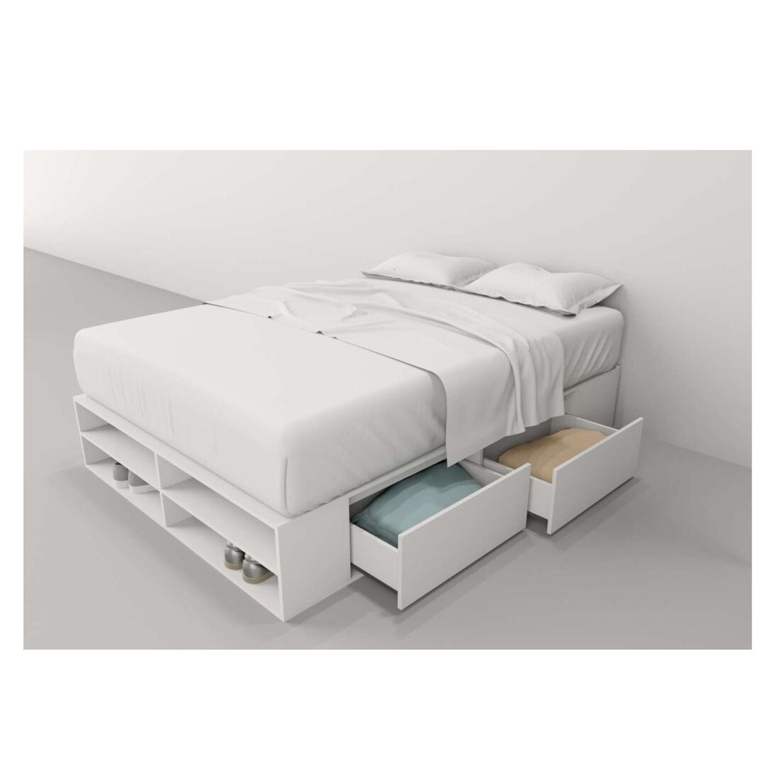CAMA 6442 CON 4 CAJONES Y ESTANTES